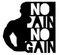 quadro aplique em MDF Academia no pain no gain fitness M2 vazado decorativo c/ fita dupla face quadro aplique em MDF Academia no pain no gain fitness M2 vazado decorativo c/ fita dupla face