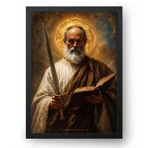 Quadro Apóstolo Paulo com Espada e Livro Sagrado 50x70cm Quadro Apóstolo Paulo com Espada e Livro Sagrado 50x70cm
