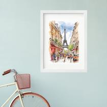 Quadro Aquarela Paris França - 60x48cm Quadro Aquarela Paris França - 60x48cm