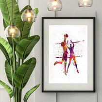 Quadro Aquarela Vôlei - 60X48Cm