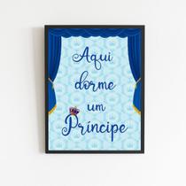 Quadro Aqui Dorme Um Príncipe 24x18cm - com vidro