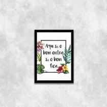 Quadro Aqui Só O Bem Entra, Só O Bem Fica 24X18Cm