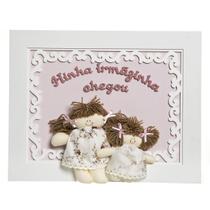 Quadro Arabesco Menina Com Irmãzinha Quarto Bebê Infantil Menina Quadro Arabesco Menina Com Irmãzinha Quarto Bebê Infantil Menina