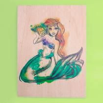 Quadro Ariel Princesa Disney Aquarela - Desembrulha
