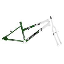 Quadro Aro 20 Ultra Bikes em Aço Carbono Bicolor com Garfo Feminino Verde - Branco