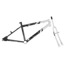 Quadro Aro 20 Ultra Bikes em Aço Carbono Bicolor com Garfo Masculino Preto Fosco - Branco