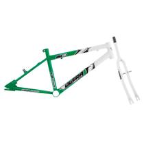 Quadro Aro 20 Ultra Bikes em Aço Carbono Bicolor com Garfo Masculino Verde - Branco