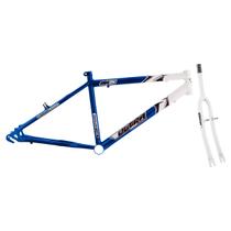 Quadro Aro 24 Ultra Bikes em Aço Carbono Bicolor com Garfo Masculino Azul - Branco