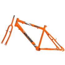 Quadro Aro 24 Ultra Bikes em Aço Carbono com Garfo Masculina Chrome Line Orange