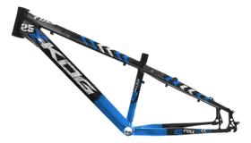 Quadro Aro 26 Freeride Kog Full X25 Freio Disco Tipo Viking Preto com Azul Quadro Aro 26 Freeride Kog Full X25 Freio Disco Tipo Viking Preto com Azul