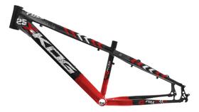 Quadro Aro 26 Freeride Kog Full X25 Freio Disco Tipo Viking Preto com Vermelho Quadro Aro 26 Freeride Kog Full X25 Freio Disco Tipo Viking Preto com Vermelho