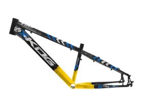 Quadro aro 26 kog freeride para grau tipo viking gios preto com amarelo e azul