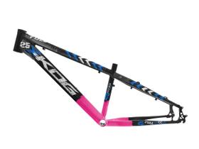 Quadro aro 26 kog freeride para grau tipo viking gios preto com rosa e azul