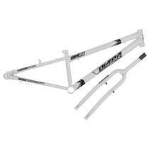 Quadro Aro 26 Ultra Bikes em Aço Carbono com Garfo Rebaixado Branco