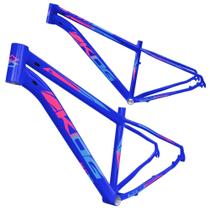 Quadro aro 29 Aluminio KOG tipo KSW Absolute Cabeamento interno Azul Cobalto com Rosa e Azul Quadro aro 29 Aluminio KOG tipo KSW Absolute Cabeamento interno Azul Cobalto com Rosa e Azul