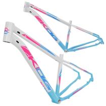 Quadro aro 29 Aluminio KOG tipo KSW Absolute Cabeamento interno Azul Pis degrade Branco com Rosa