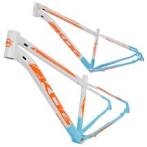 Quadro Aro 29 Kog para Bicicleta em Alumínio Leveza, Durabilidade e Performance Branco com Laranja e Azul