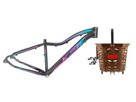 Quadro Aro 29 Mountain Bike KSW MWZA + Cesta Marrom Kalf