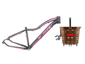 Quadro Aro 29 Mountain Bike KSW MWZA + Cesta Marrom Kalf