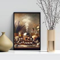 Quadro Aromaterapia - Óleos Essenciais 33X24Cm