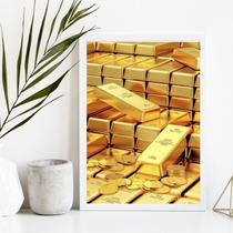 Quadro Arquétipo Da Prosperidade BarrasDeOuro 45x34cm - com vidro