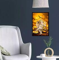 Quadro Arquétipo Ganesha Ouro 33X24Cm - Com Vidro