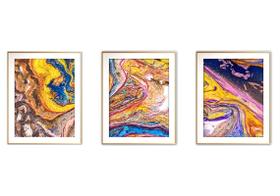 Quadro arte 30x66 canvas formas abstratas mod 145