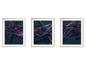 Quadro arte 30x66 canvas formas abstratas mod 215