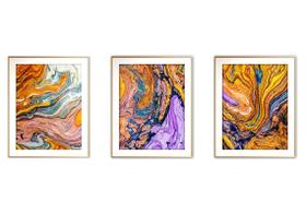 Quadro arte 45x96 canvas formas abstratas mod 139