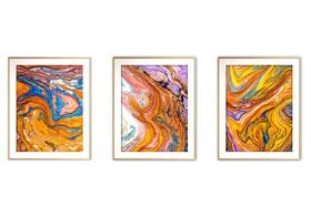 Quadro arte 45x96 canvas formas abstratas mod 143