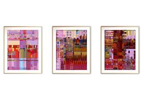 Quadro arte 45x96 canvas formas abstratas mod 166