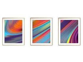 Quadro arte 45x96 canvas formas abstratas mod 228