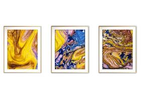 Quadro arte 45x96 canvas formas abstratas mod 287