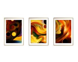 Quadro arte 55x110 canvas formas abstratas mod 129