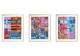 Quadro arte 55x110 canvas formas abstratas mod 165