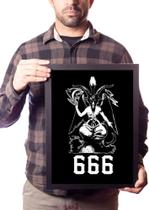 Quadro Arte 666 Baphomet Bafomete Bode Magia Ocultismo
