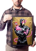 Quadro Arte A Pantera Negra Cor-de-rosa Decoração