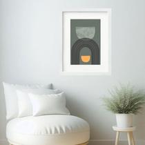 Quadro Arte Abstrata Arcos Boho Cinza- 60x48cm Quadro Arte Abstrata Arcos Boho Cinza- 60x48cm