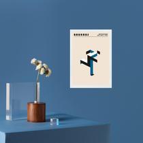 Quadro Arte Bauhaus Azul - Running Man 33x24cm Quadro Arte Bauhaus Azul - Running Man 33x24cm