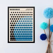 Quadro Arte Bauhaus Azul - Solar Mesh 45x34cm - com vidro
