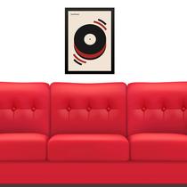 Quadro Arte Bauhaus red vintage poster - Musical Happiness 45x34cm - com vidro Quadro Arte Bauhaus red vintage poster - Musical Happiness 45x34cm - com vidro