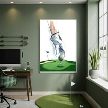 Quadro Arte Bola De Golfe 70x50cm Mold Branca