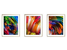 Quadro arte canvas 30x66 universo colorido mod 2