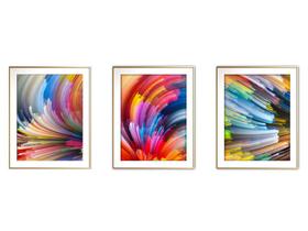 Quadro arte canvas 30x66 universo colorido mod 204