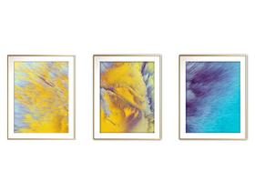 Quadro arte canvas 30x66 universo colorido mod 207