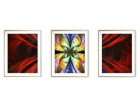 Quadro arte canvas 30x66 universo colorido mod 228