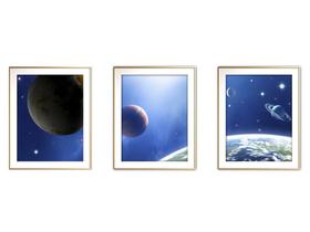 Quadro arte canvas 45x96 universo colorido mod 171