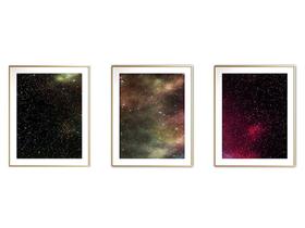 Quadro arte canvas 45x96 universo colorido mod 191