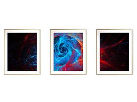 Quadro arte canvas 45x96 universo colorido mod 230