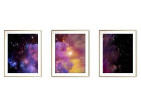 Quadro arte canvas 45x96 universo colorido mod 45